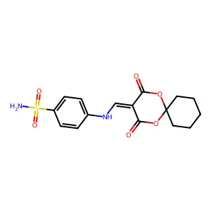 4-(((2,4-dioxo-1,5-dioxaspiro[5.5]undecan-3-ylidene)methyl)amino)benzenesulfonamide structure