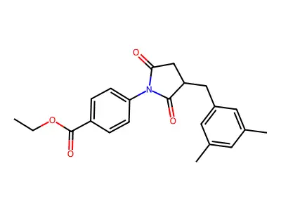Ethyl 4-(3-(3,5-dimethylbenzyl)-2,5-dioxopyrrolidin-1-yl)benzoate structure
