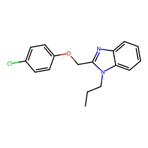 2-((4-chlorophenoxy)methyl)-1-propyl-1H-benzo[d]imidazole structure