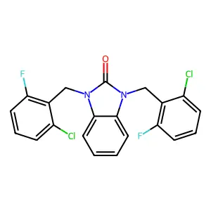 1,3-Bis[(2-chloro-6-fluorophenyl)methyl]benzimidazol-2-one structure