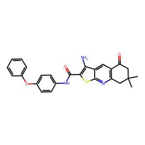 3-amino-7,7-dimethyl-5-oxo-N-(4-phenoxyphenyl)-5,6,7,8-tetrahydrothieno[2,3-b]quinoline-2-carboxamide structure
