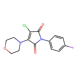 3-chloro-1-(4-iodophenyl)-4-(4-morpholinyl)-1H-pyrrole-2,5-dione structure