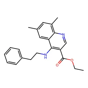 Ethyl 6,8-dimethyl-4-[(2-phenylethyl)amino]quinoline-3-carboxylate structure