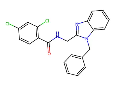 N-[(1-benzyl-1H-benzimidazol-2-yl)methyl]-2,4-dichlorobenzamide structure