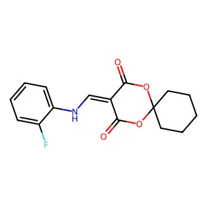 3-(((2-Fluorophenyl)amino)methylene)-1,5-dioxaspiro[5.5]undecane-2,4-dione structure