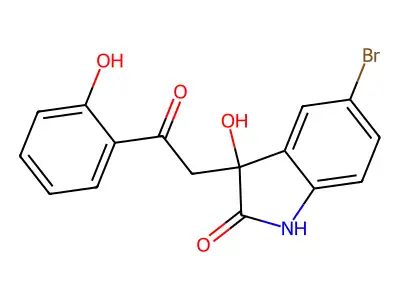 5-bromo-3-hydroxy-3-[2-(2-hydroxyphenyl)-2-oxoethyl]-1,3-dihydro-2H-indol-2-one structure