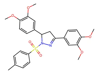 3,5-bis(3,4-dimethoxyphenyl)-1-tosyl-4,5-dihydro-1H-pyrazole structure