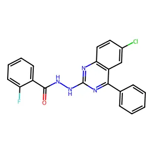 N'-(6-chloro-4-phenylquinazolin-2-yl)-2-fluorobenzohydrazide structure