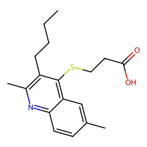 3-(3-Butyl-2,6-dimethylquinolin-4-yl)sulfanylpropanoic acid structure