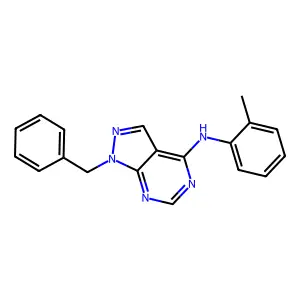1-benzyl-N-(2-methylphenyl)pyrazolo[3,4-d]pyrimidin-4-amine structure