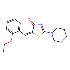 (5E)-5-[(2-ethoxyphenyl)methylidene]-2-piperidin-1-yl-1,3-thiazol-4-one structure