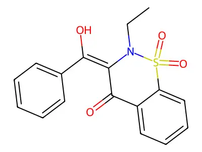 (2-ethyl-4-hydroxy-1,1-dioxido-2H-benzo[e][1,2]thiazin-3-yl)(phenyl)methanone structure