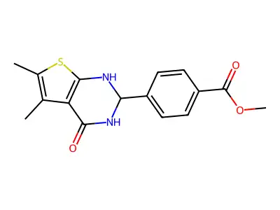 methyl 4-(5,6-dimethyl-4-oxo-2,3-dihydro-1H-thieno[2,3-d]pyrimidin-2-yl)benzoate structure