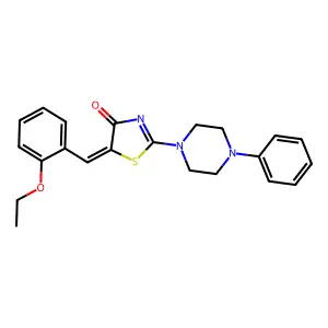 (E)-5-(2-ethoxybenzylidene)-2-(4-phenylpiperazin-1-yl)thiazol-4(5H)-one structure