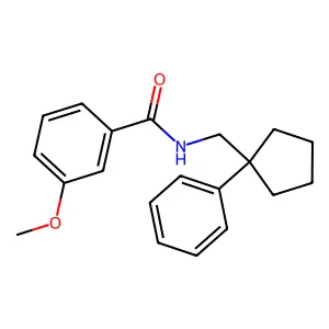 3-methoxy-N-[(1-phenylcyclopentyl)methyl]benzamide structure