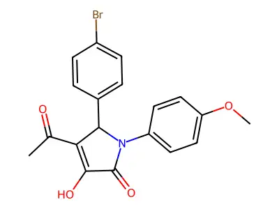 3-acetyl-2-(4-bromophenyl)-4-hydroxy-1-(4-methoxyphenyl)-2H-pyrrol-5-one structure