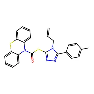 S-[5-(4-methylphenyl)-4-(prop-2-en-1-yl)-4H-1,2,4-triazol-3-yl] 10H-phenothiazine-10-carbothioate structure