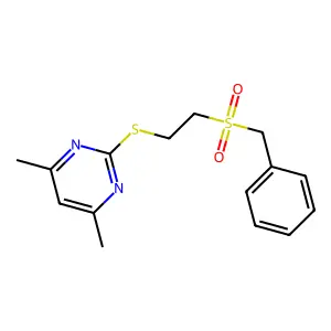 2-{[2-(Benzylsulfonyl)ethyl]sulfanyl}-4,6-dimethylpyrimidine structure