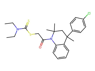 2-[4-(4-chlorophenyl)-2,2,4-trimethyl-3,4-dihydroquinolin-1(2H)-yl]-2-oxoethyl diethylcarbamodithioate structure