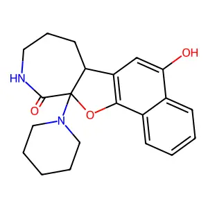 5-hydroxy-11a-(piperidin-1-yl)-7,8,9,10-tetrahydro-6bH-naphtho[2',1':4,5]furo[2,3-c]azepin-11(11aH)-one structure