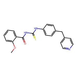 2-methoxy-N-[[4-(pyridin-4-ylmethyl)phenyl]carbamothioyl]benzamide structure