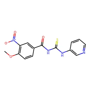 4-methoxy-3-nitro-N-(pyridin-3-ylcarbamothioyl)benzamide structure
