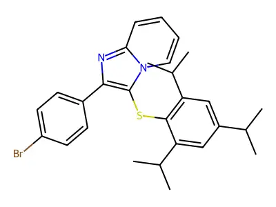 2-(4-Bromophenyl)-3-((2,4,6-triisopropylphenyl)thio)imidazo[1,2-a]pyridine structure