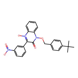 1-[(4-Tert-butylphenyl)methoxy]-3-(3-nitrophenyl)-4-oxidoquinoxalin-4-ium-2-one structure