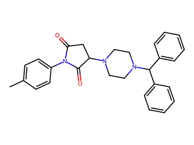 3-[4-(Diphenylmethyl)piperazin-1-yl]-1-(4-methylphenyl)pyrrolidine-2,5-dione structure