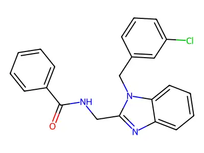 N-({1-[(3-chlorophenyl)methyl]-1H-1,3-benzodiazol-2-yl}methyl)benzamide structure