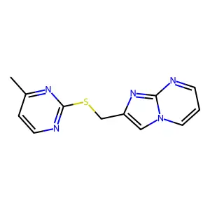 2-(((4-Methylpyrimidin-2-yl)thio)methyl)imidazo[1,2-a]pyrimidine structure