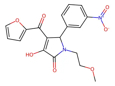 4-(Furan-2-carbonyl)-3-hydroxy-1-(2-methoxyethyl)-5-(3-nitrophenyl)-1H-pyrrol-2(5H)-one structure