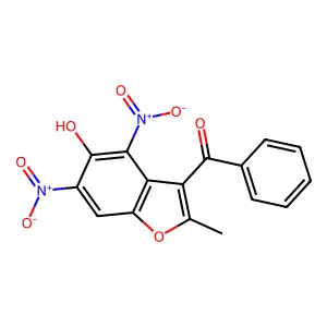 (5-Hydroxy-2-methyl-4,6-dinitro-1-benzofuran-3-yl)-phenylmethanone structure
