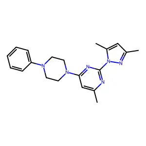 2-(3,5-dimethyl-1H-pyrazol-1-yl)-4-methyl-6-(4-phenylpiperazin-1-yl)pyrimidine structure