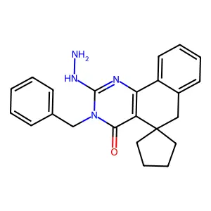 3-benzyl-2-hydrazinylspiro[6H-benzo[h]quinazoline-5,1'-cyclopentane]-4-one structure