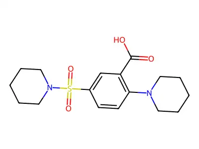 2-(Piperidin-1-yl)-5-(piperidine-1-sulfonyl)benzoic acid structure