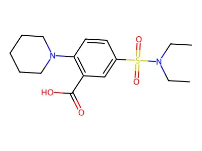 5-(Diethylsulfamoyl)-2-(piperidin-1-yl)benzoic acid structure