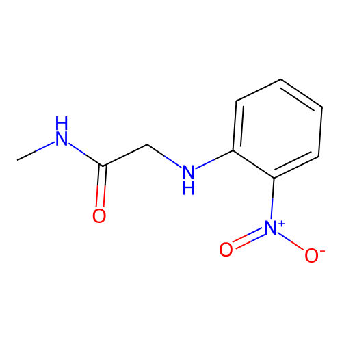 N-methyl-2-[(2-nitrophenyl)amino]acetamide structure