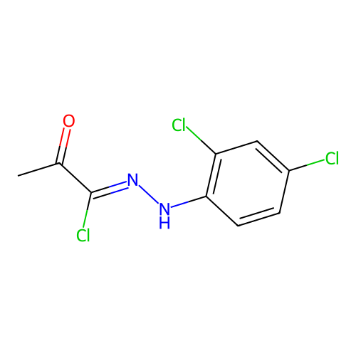 N-(2,4-dichlorophenyl)-2-oxopropanehydrazonoyl chloride structure