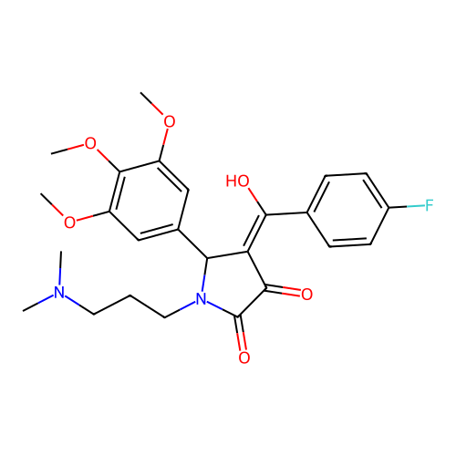 1-(3-(dimethylamino)propyl)-4-(4-fluorobenzoyl)-3-hydroxy-5-(3,4,5-trimethoxyphenyl)-1H-pyrrol-2(5H)-one structure