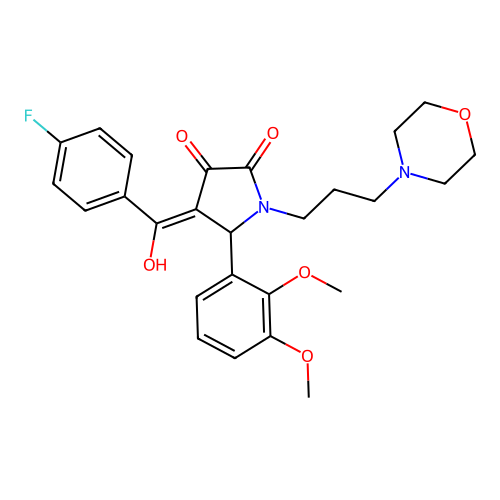 (4E)-5-(2,3-dimethoxyphenyl)-4-[(4-fluorophenyl)(hydroxy)methylidene]-1-[3-(morpholin-4-yl)propyl]pyrrolidine-2,3-dione structure