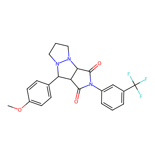 7-(4-methoxyphenyl)-4-[3-(trifluoromethyl)phenyl]-1,4,8-triazatricyclo[6.3.0.0^{2,6}]undecane-3,5-dione structure