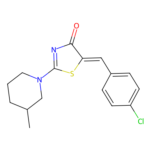 (Z)-5-(4-chlorobenzylidene)-2-(3-methylpiperidin-1-yl)thiazol-4(5H)-one structure