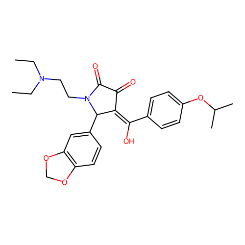 (4E)-5-(1,3-benzodioxol-5-yl)-1-(2-diethylaminoethyl)-4-[hydroxy-(4-propan-2-yloxyphenyl)methylidene]pyrrolidine-2,3-dione structure