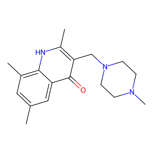2,6,8-Trimethyl-3-[(4-methylpiperazinyl)methyl]quinolin-4-ol structure