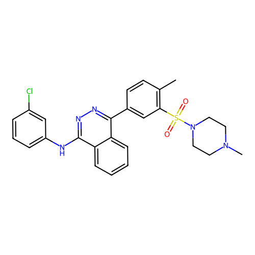 N-(3-chlorophenyl)-4-{4-methyl-3-[(4-methylpiperazin-1-yl)sulfonyl]phenyl}phthalazin-1-amine structure