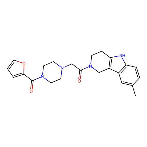 2-[4-(Furan-2-carbonyl)-piperazin-1-yl]-1-(8-methyl-1,3,4,5-tetrahydro-pyrido[4,3-b]indol-2-yl)-ethanone structure