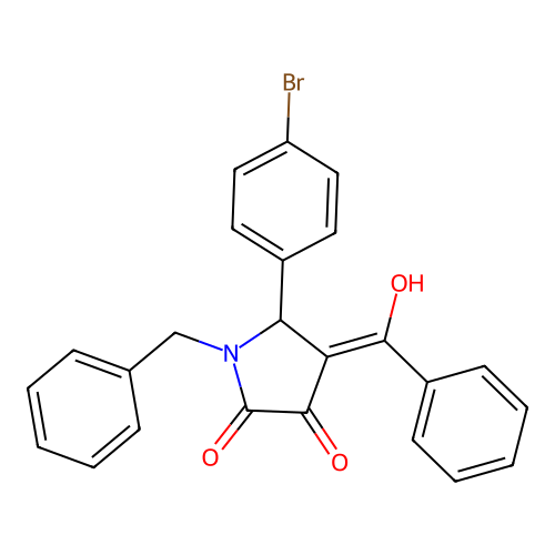 4-benzoyl-1-benzyl-5-(4-bromophenyl)-3-hydroxy-1H-pyrrol-2(5H)-one structure