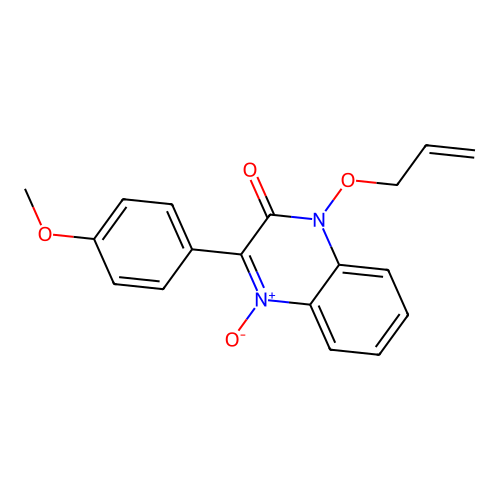 3-(4-methoxyphenyl)-1-(prop-2-en-1-yloxy)quinoxalin-2(1H)-one 4-oxide structure