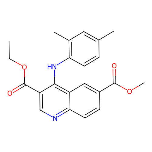 3-Ethyl 6-methyl 4-[(2,4-dimethylphenyl)amino]quinoline-3,6-dicarboxylate structure